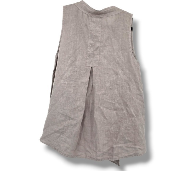 Pure Match USA Women's Linen Sleeveless Open Front Vest Beige Size‎ Large - Picture 2 of 9